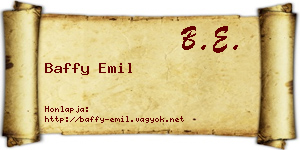 Baffy Emil névjegykártya